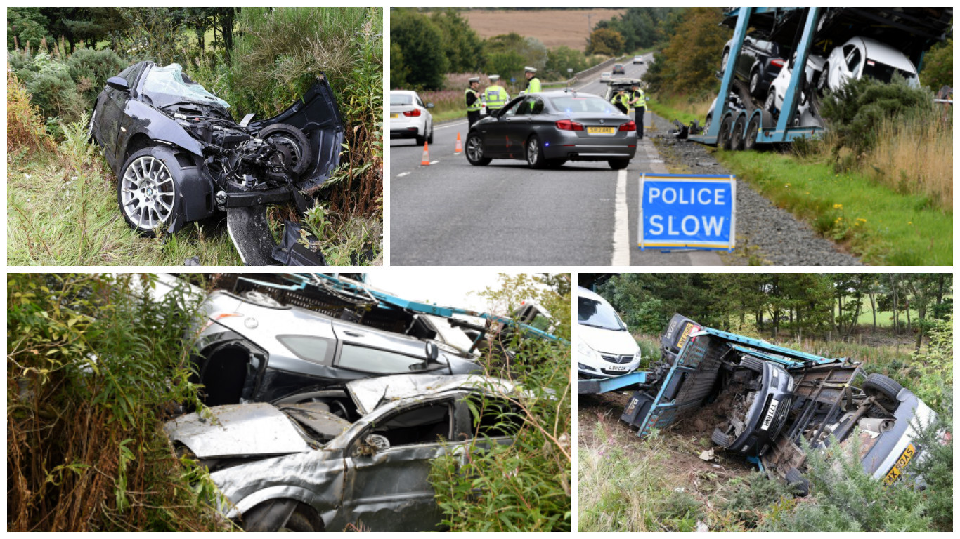 The road was closed for nearly seven hours following the crash on on Saturday.