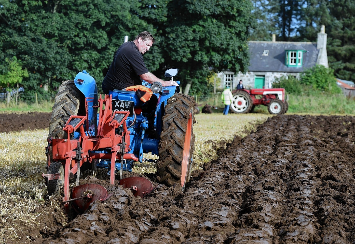 Charlie Pennie of Mintlaw taking part in the ploughing competition. Picture by Kami Thomson