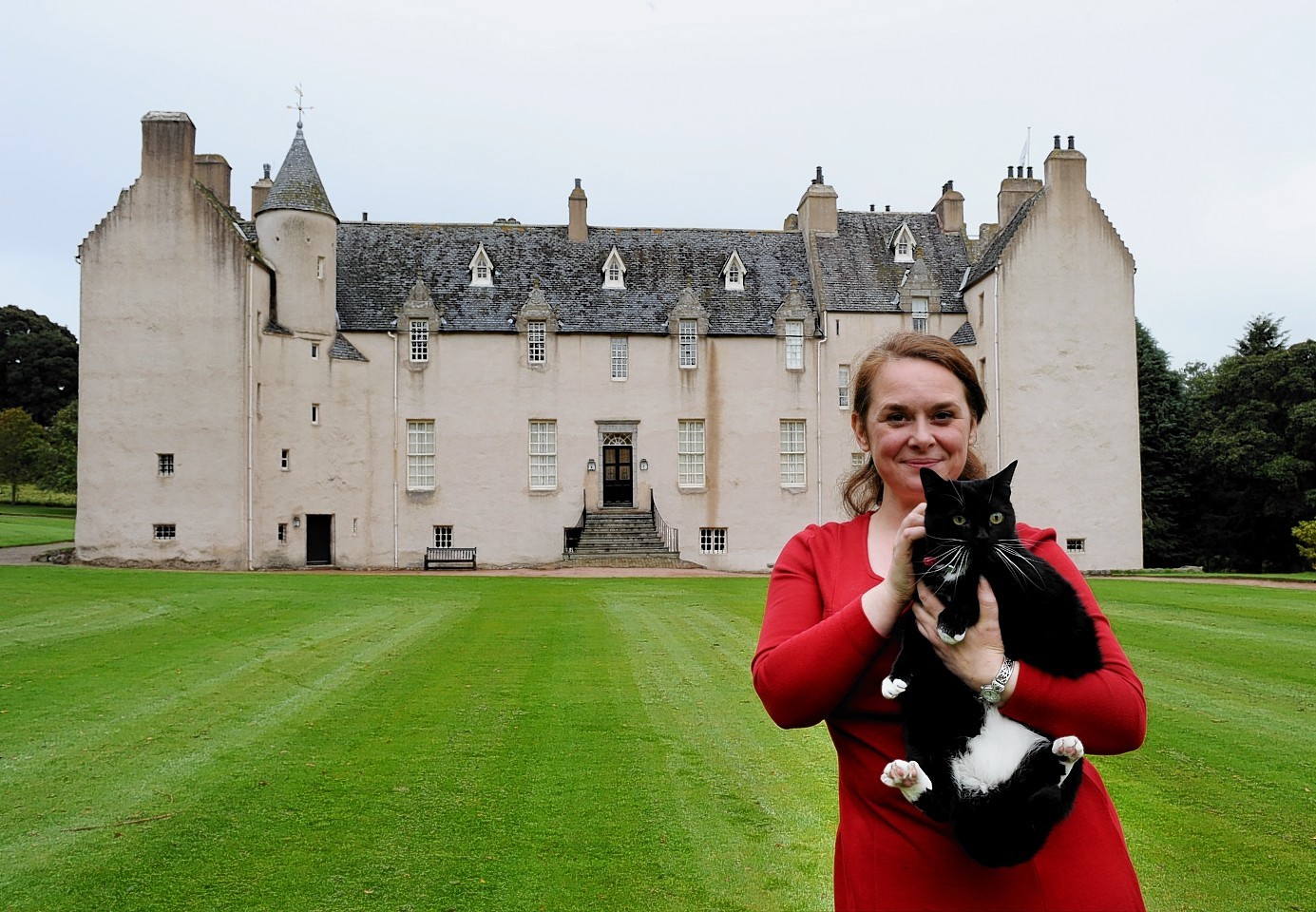 Drum Castle manager Alison Burke outside the 13th-century building