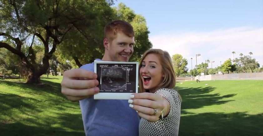 The couple announced their baby news in fine style