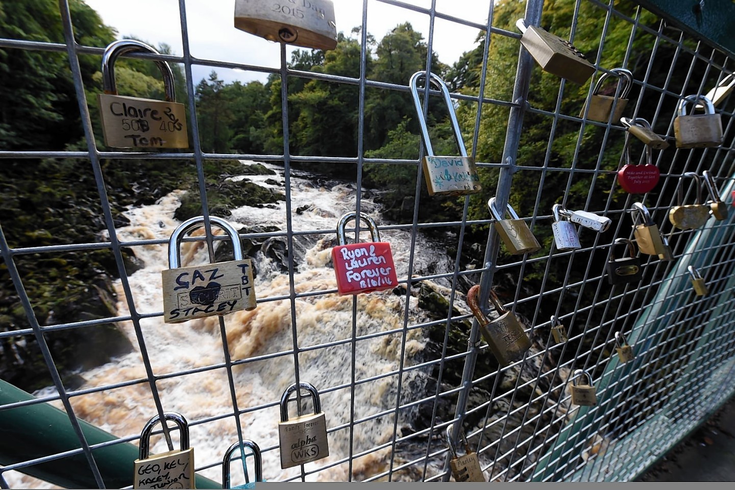 A project is started to stop couples from attaching locks on the Bridge of Feugh, 