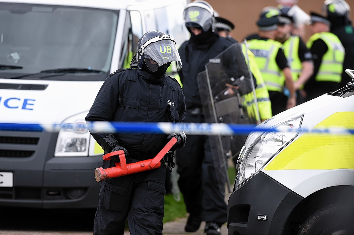 Siege at house in Wallace Avenue, Buckie, resulting in five arrests. 