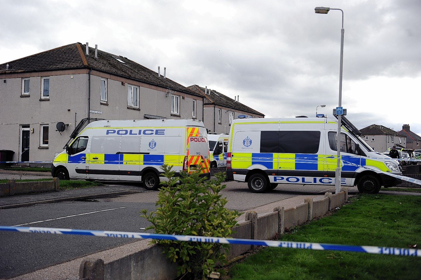 Siege at house in Wallace Avenue, Buckie, resulting in five arrests. 