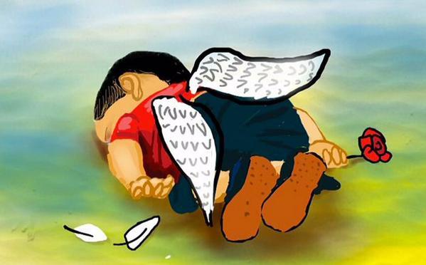 A cartoon tribute to the drowned Syrian boy