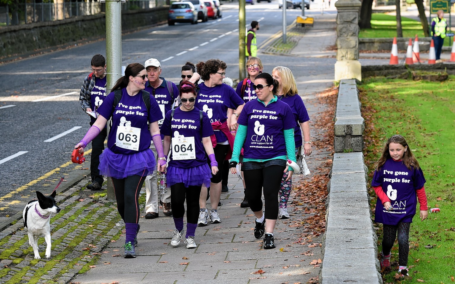 Walkers taking part in the CLAN Landmark Walk around Aberdeen.  
Picture by Kami Thomson