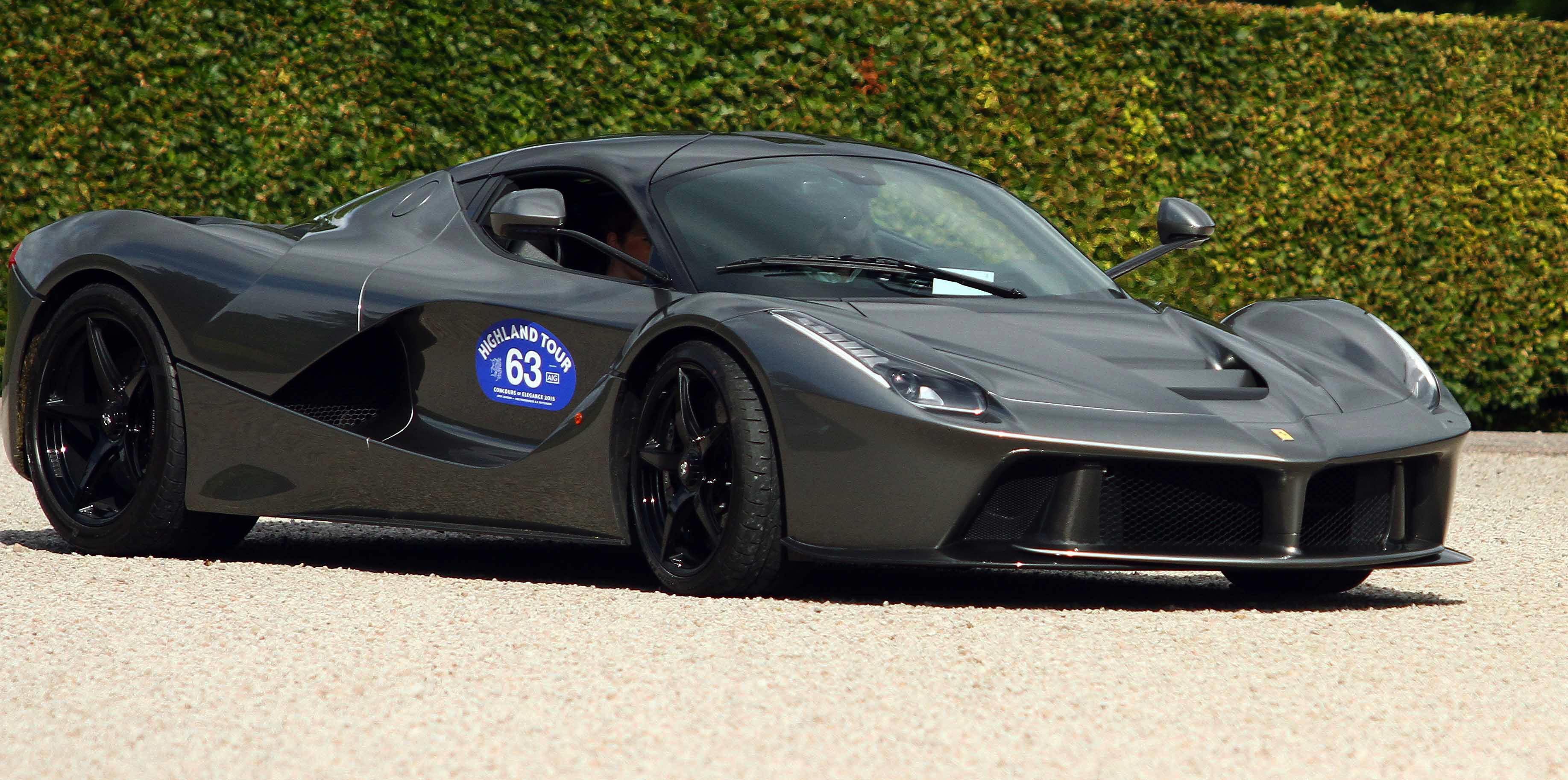 A priceless Ferrari graces the gravel of Inveraray Castle