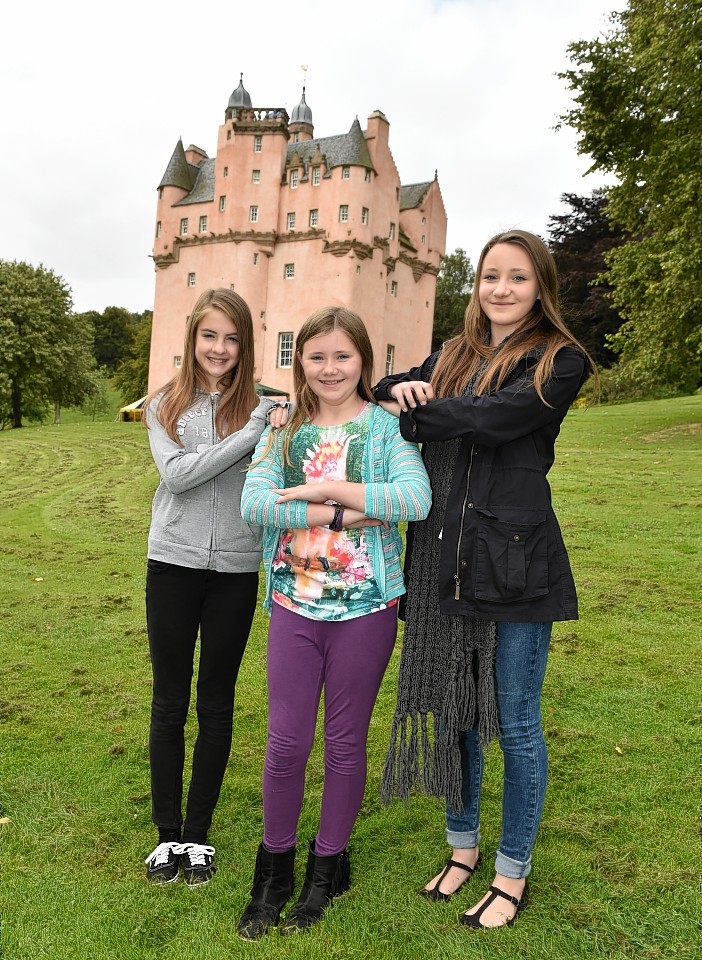 The winners of the Creative Writing Competition was held at Craigievar Castle. Winner of the Junior section was Jorja Troup from Tough Primary School (front) with second place Olivia Shannon (left) and third place Nicole Taylor.