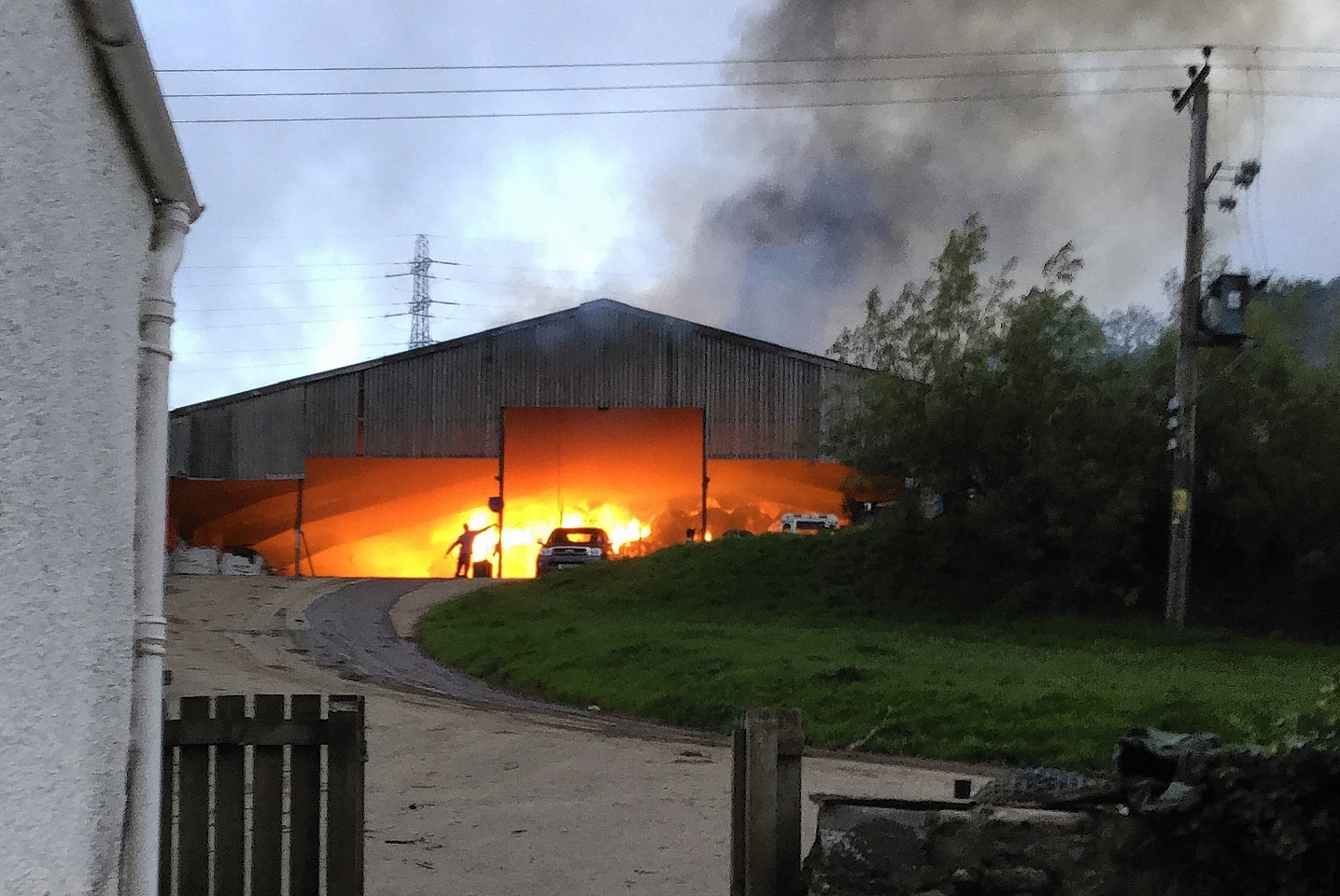 The scene of the fire Drynie Farm near Dingwall
