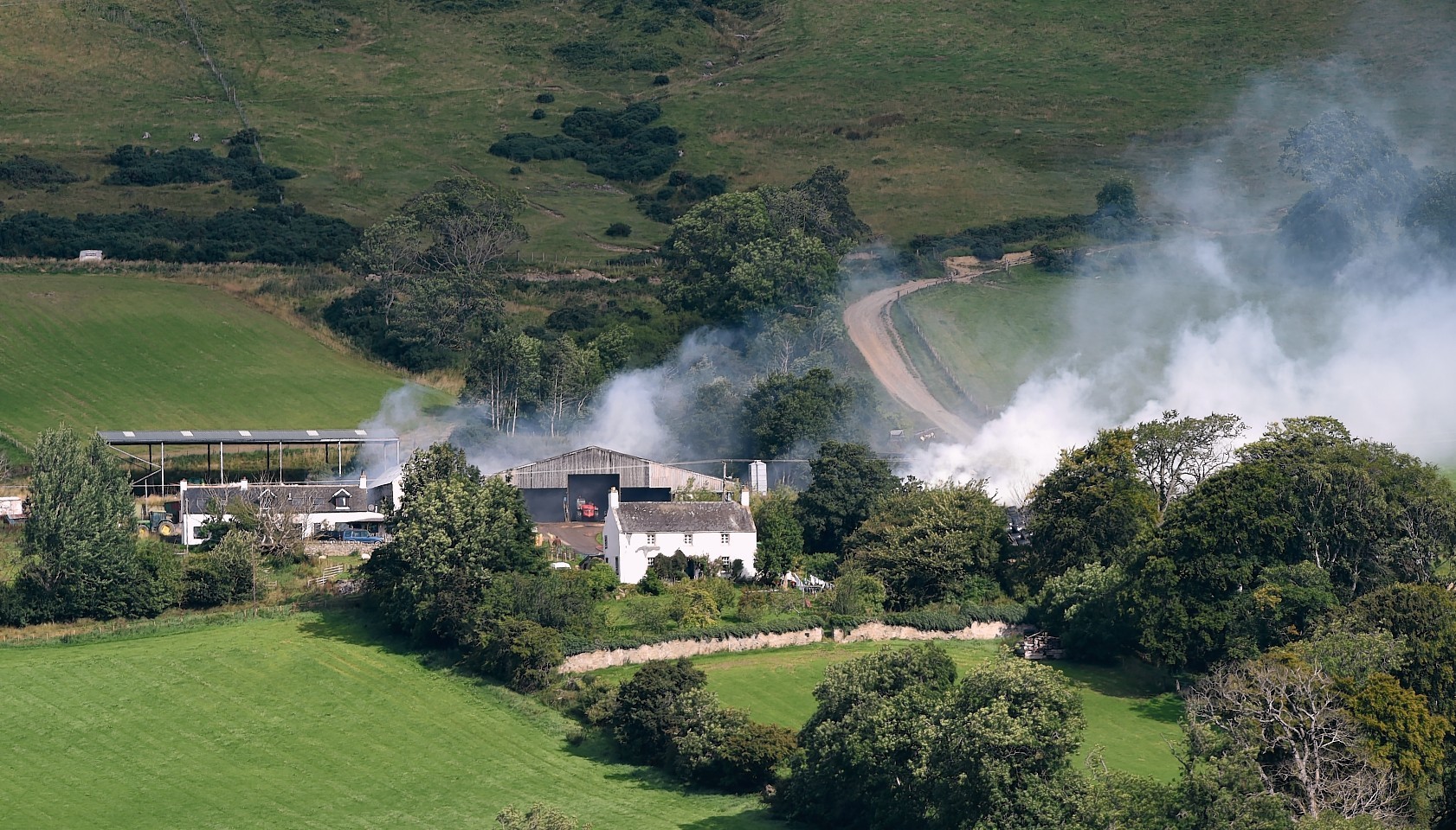 The scene of the fire Drynie Farm near Dingwall
