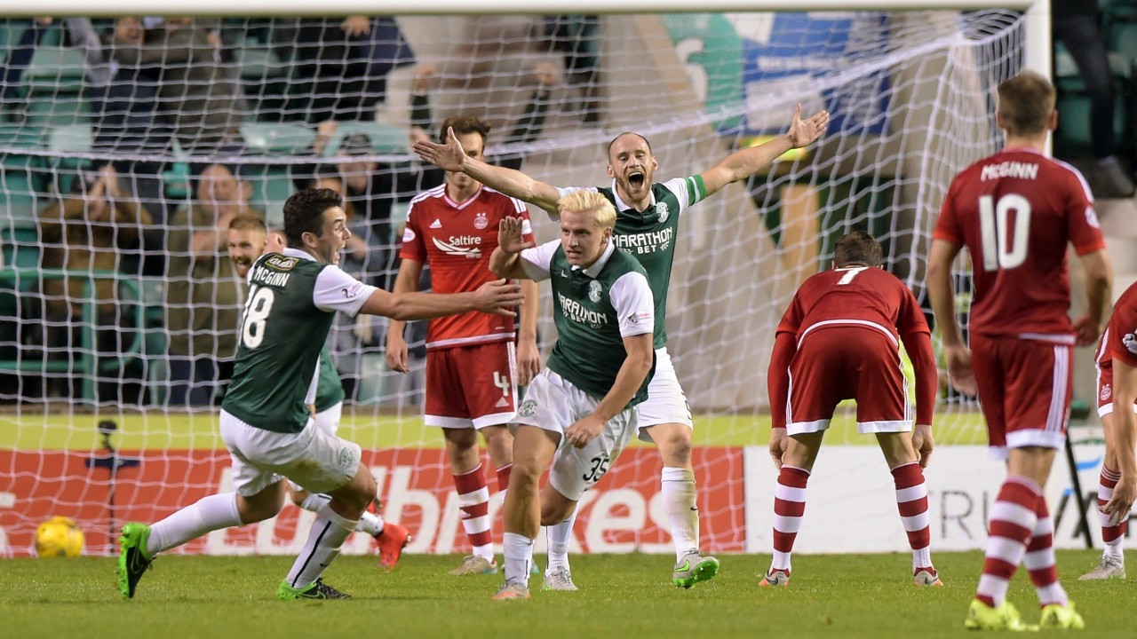 Hibs score their first goal