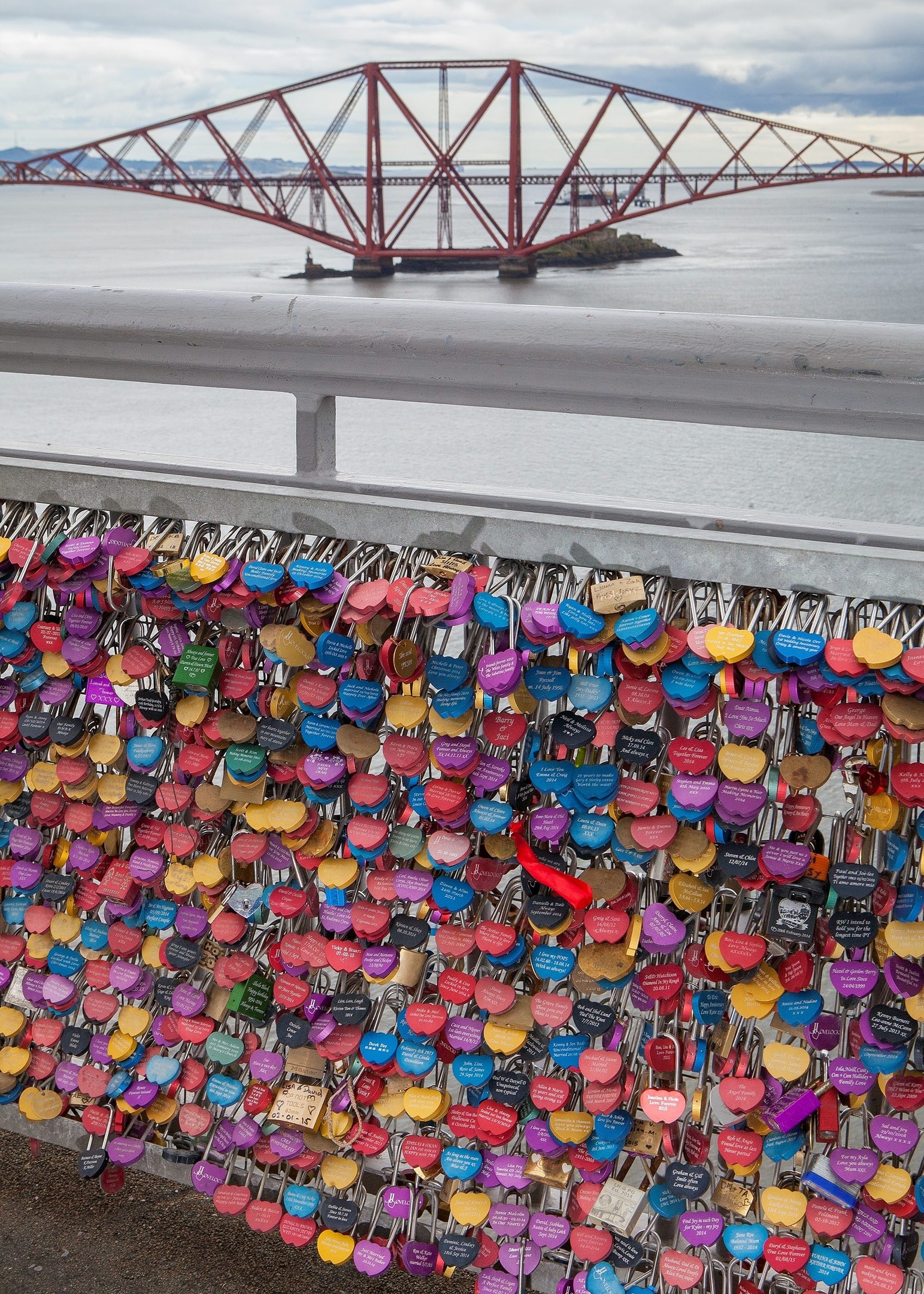 More than 5,382 couples have their names etched onto the love locks that currently sit on two panels on the bridge in South Queensferry.