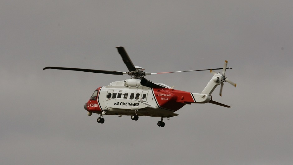 A coastguard helicopter took the man to hospital to be checked out.