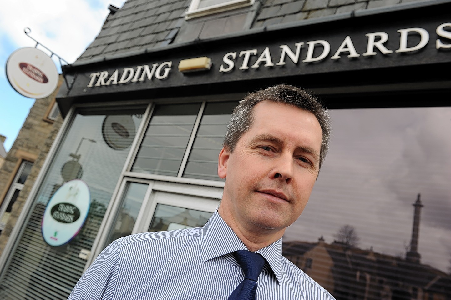 Moray Trading Standards manager Peter Adamson, outside his office in High Street, Elgin.