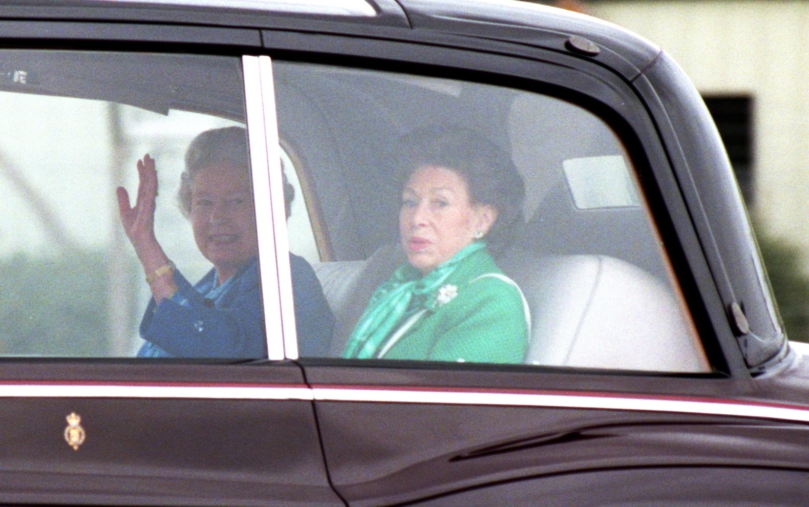 The Queen and her sister, Princess Margaret arrive at Aberdeen airport 