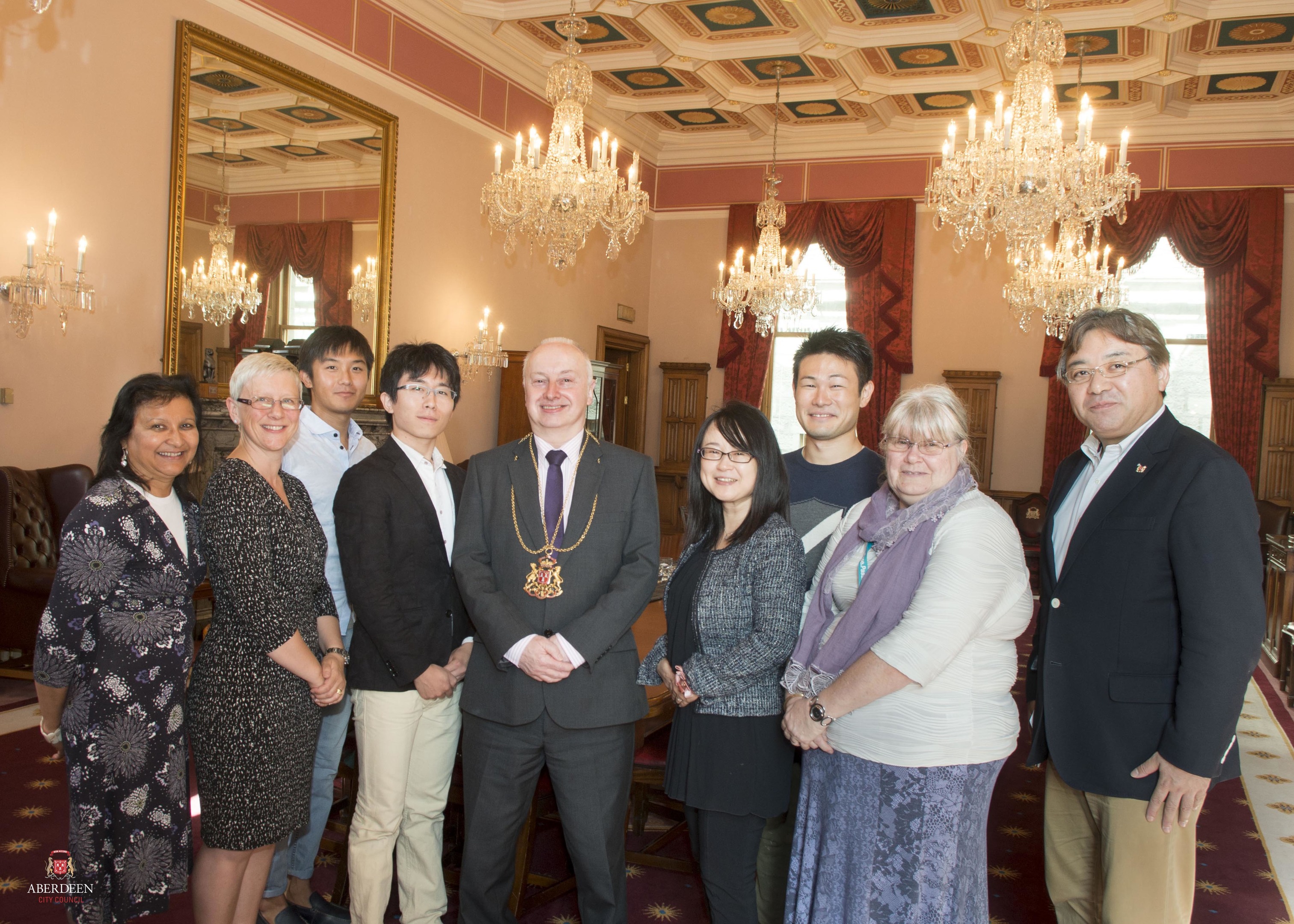 The Lord provost met a group of Japanese students and RGU Health care students