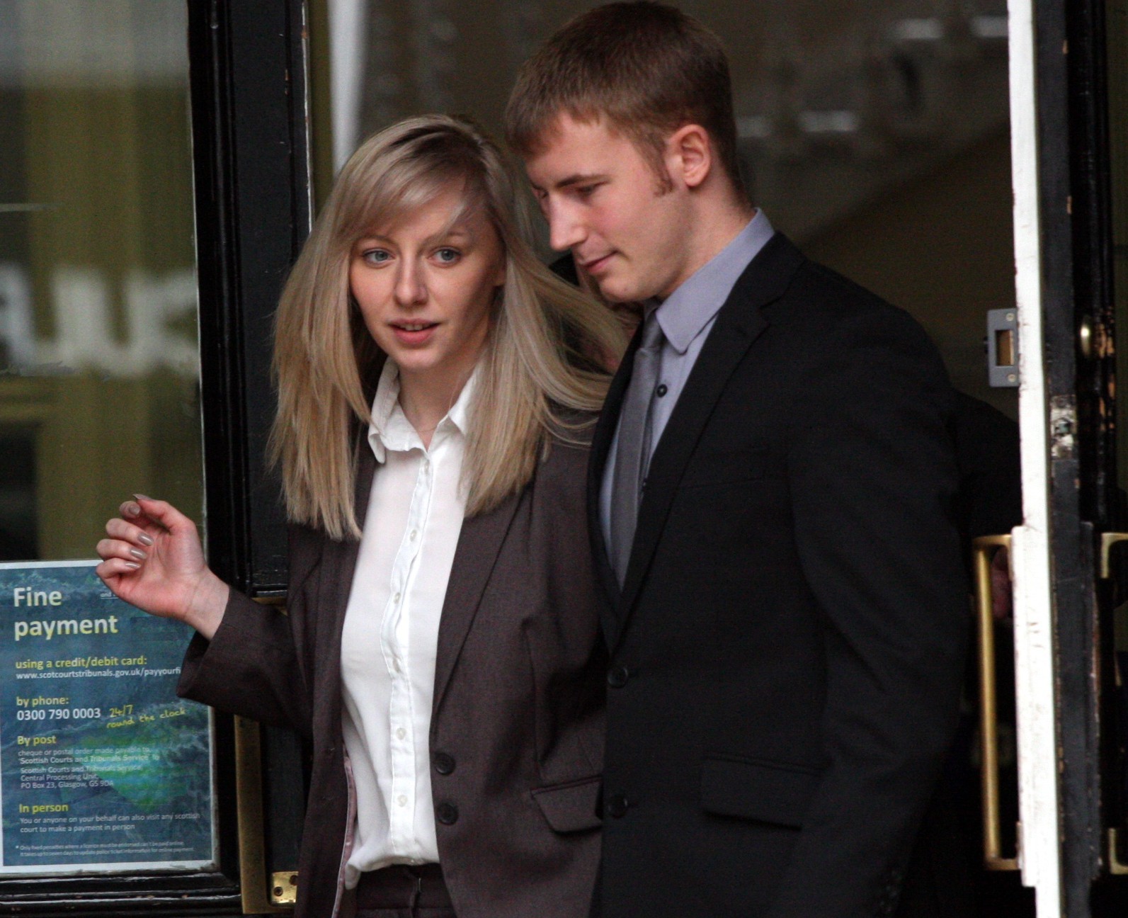 Rebecca Laidlaw with her current partner outside court