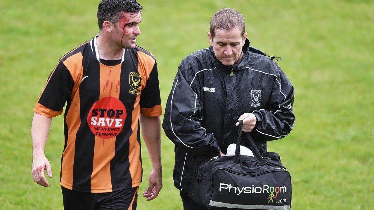Hunlty's Dean Donaldson didn't come off too well. Picture by Colin Rennie