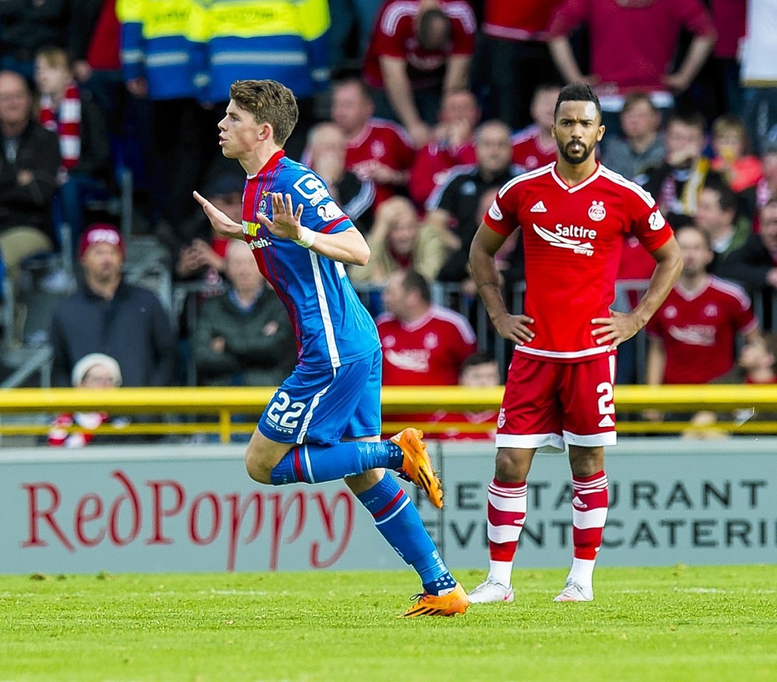Ryan Christie celebrates his goal against the Dons