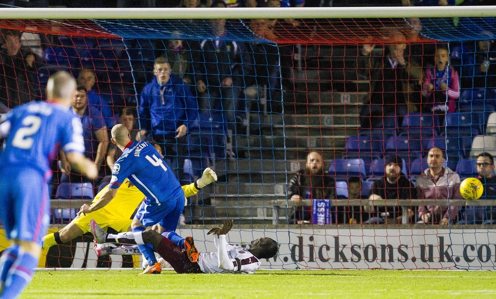 James Vincent breaks the deadlock for Caley Thistle against Hearts.