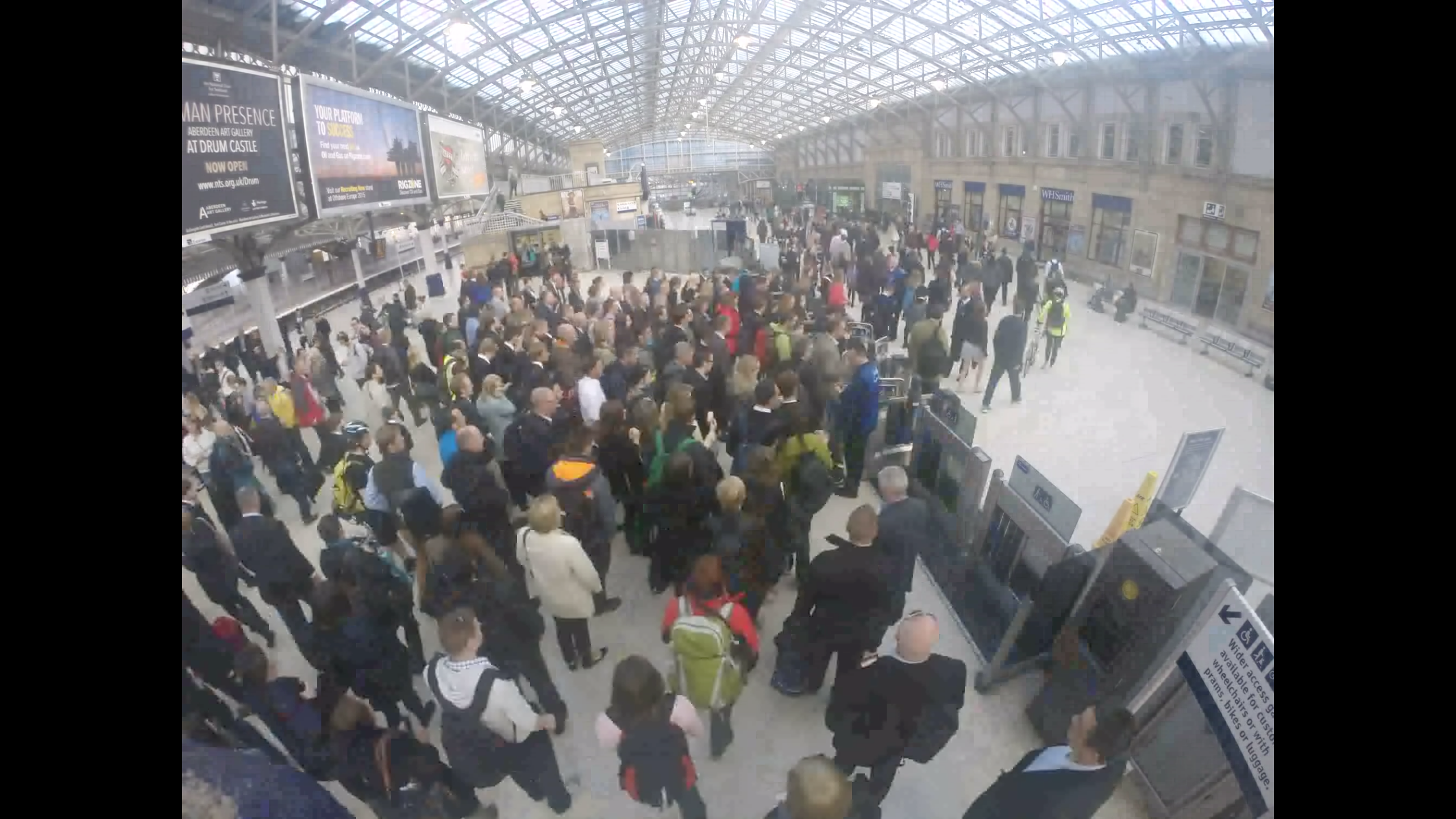 Rush hour commuters at Aberdeen train station