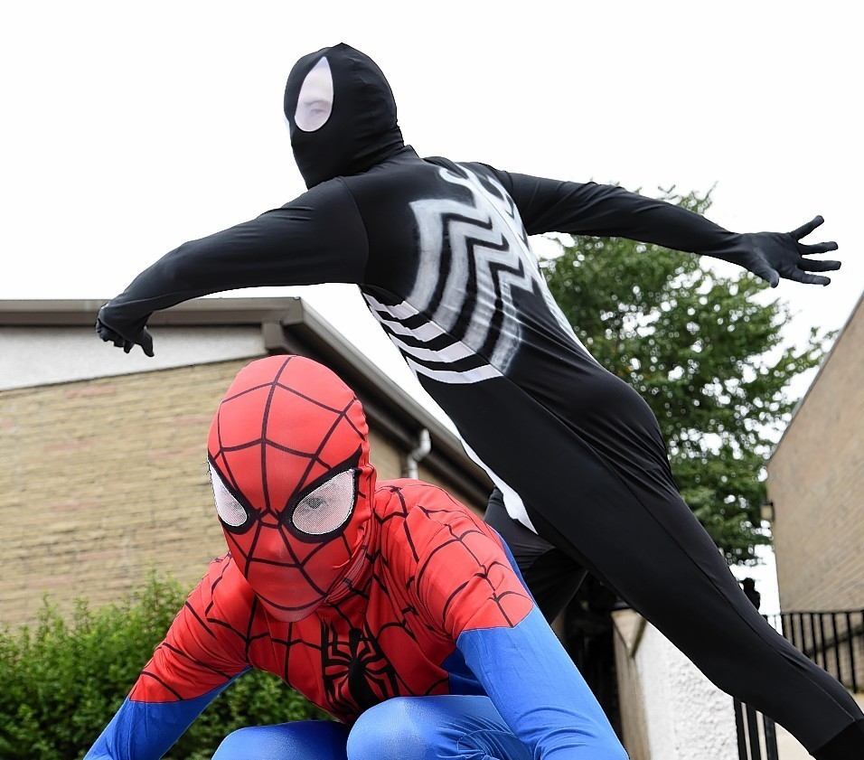 Inverurie held its very own Comic Con Inver-Con II as part of the World of Words literary festival at The Garioch Community Centre. 
Picture of (L-R) David Johnston and James Murray.