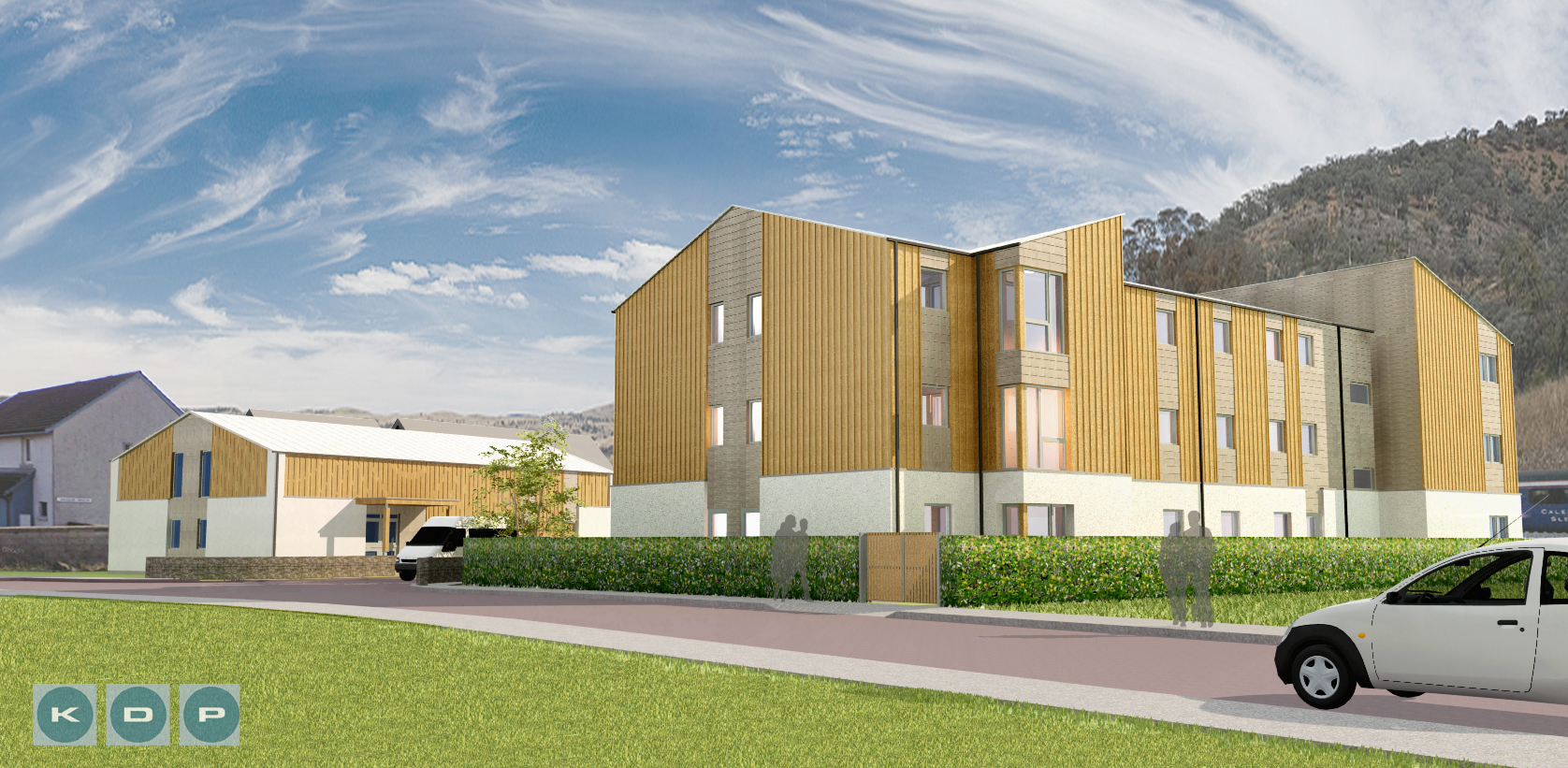 An artists impression of the student flats in Fort William