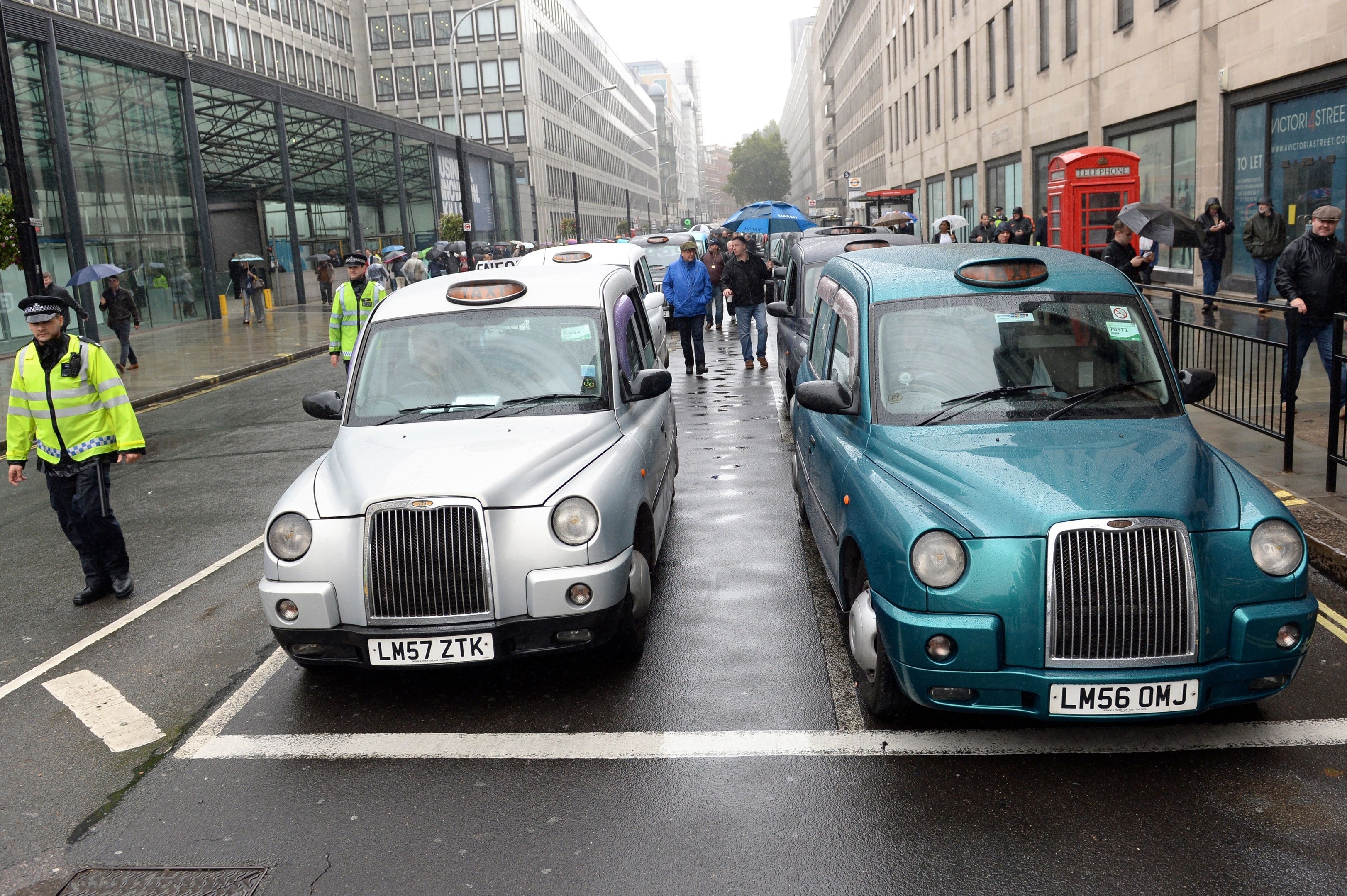 Taxi drivers protest