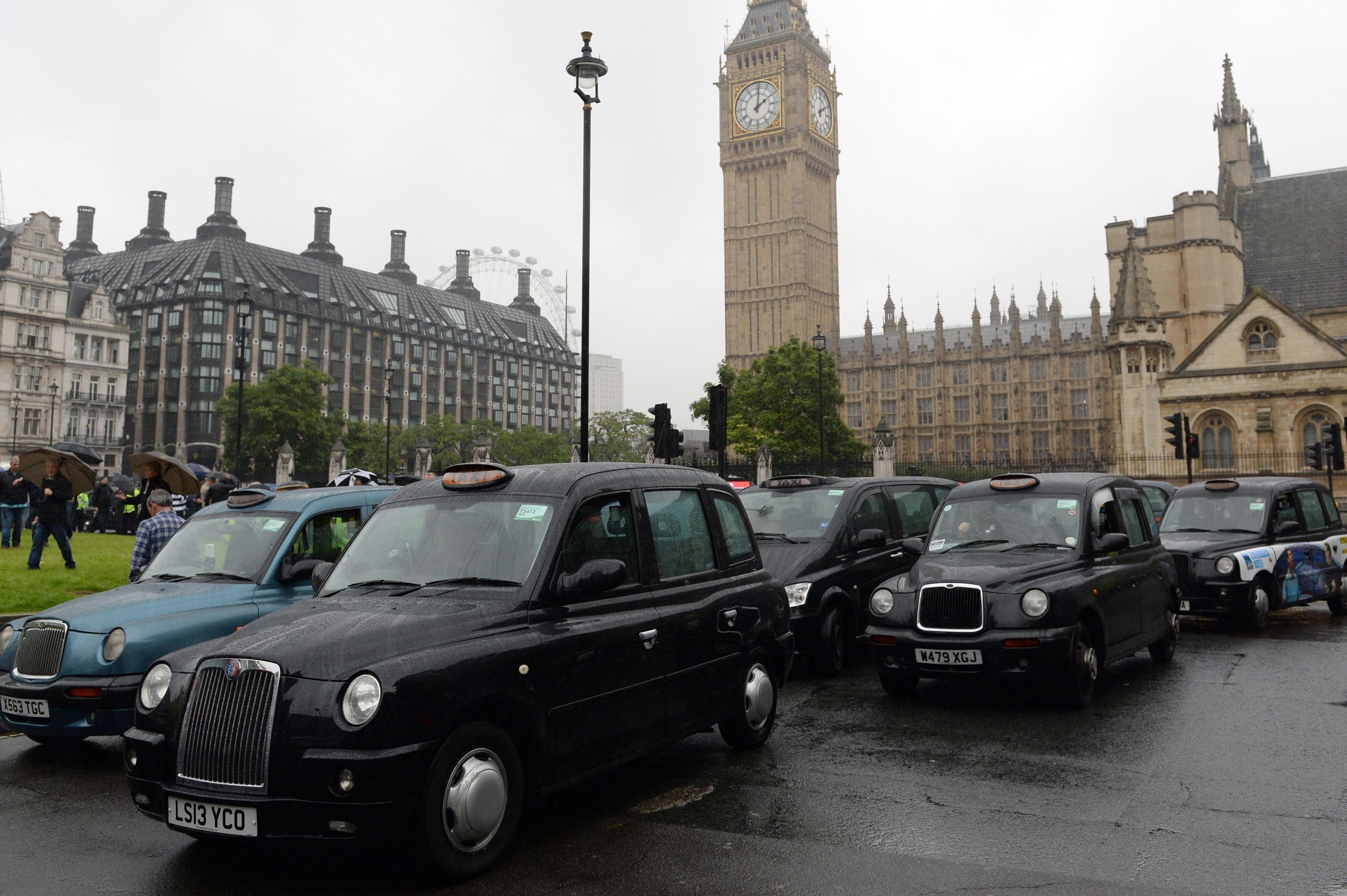 London taxis block the roads 