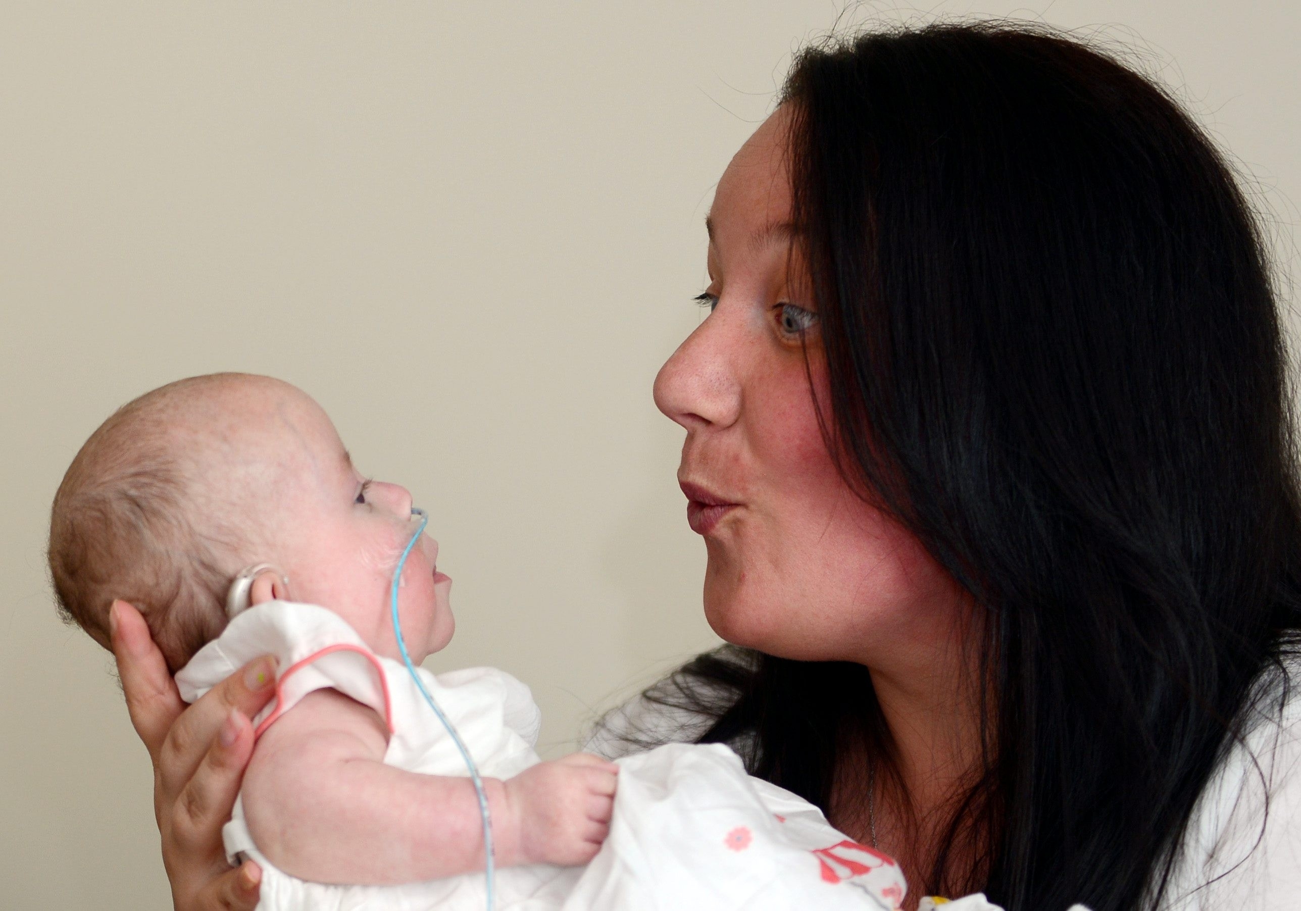 Cassidy McCrone, aged 5 months with mum Natalie 