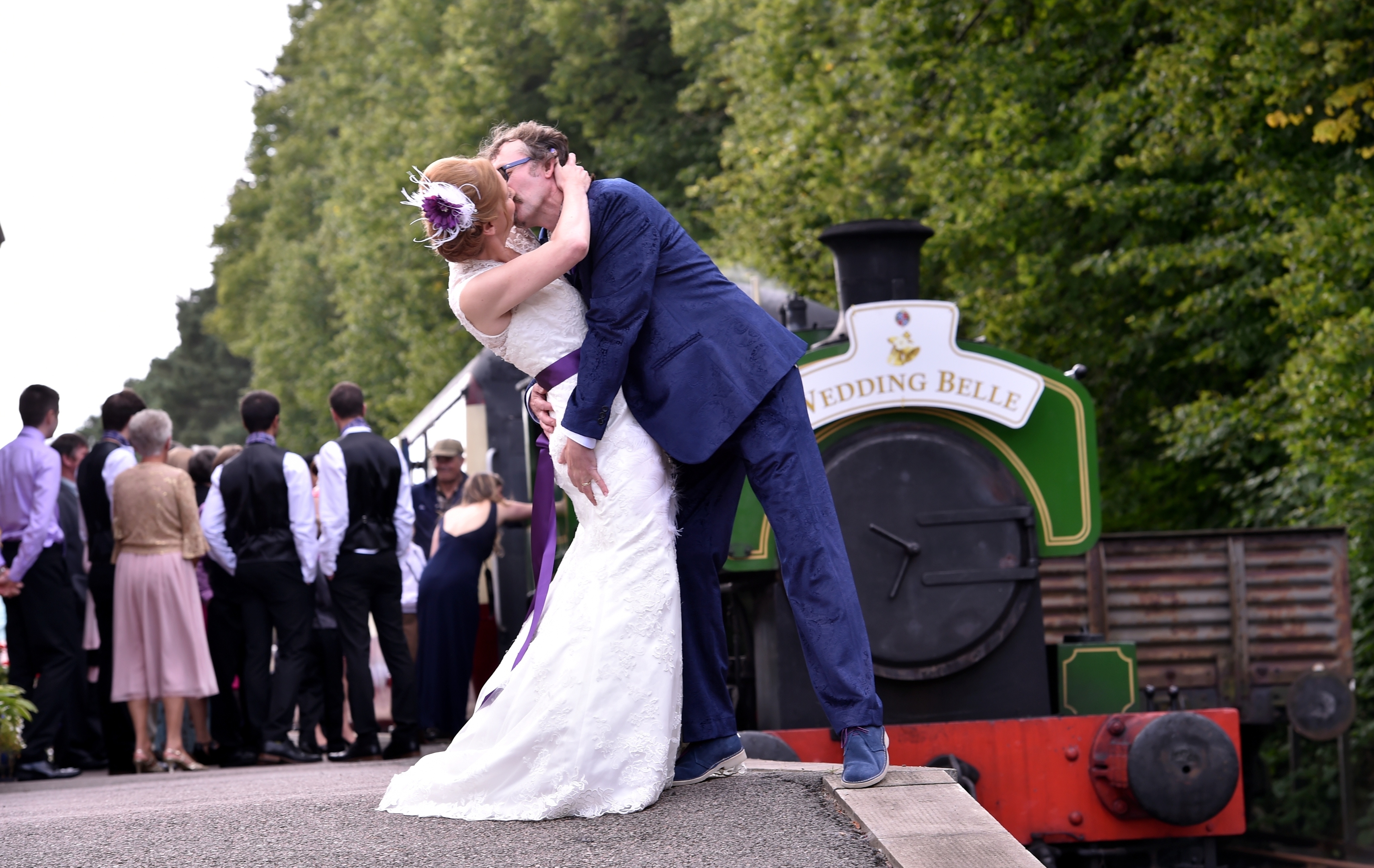 Milton of Crathes Station - the wedding of Shaun Allan and Carol McLaughlin had taken place on the moving carriage.