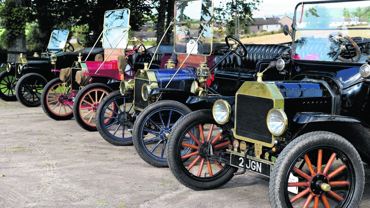 A quad of Ford Model Ts, at the Speyside Cooperage. Pics by Gordon Lennox