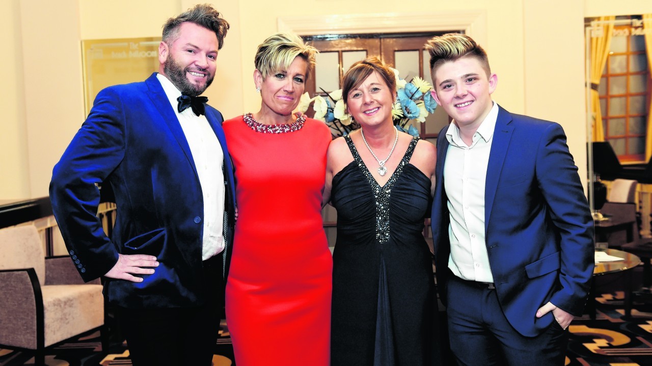 Edward Reid, organisers Marie Milne and Andrea Muirhead and X Factor finalist Nicholas McDonald