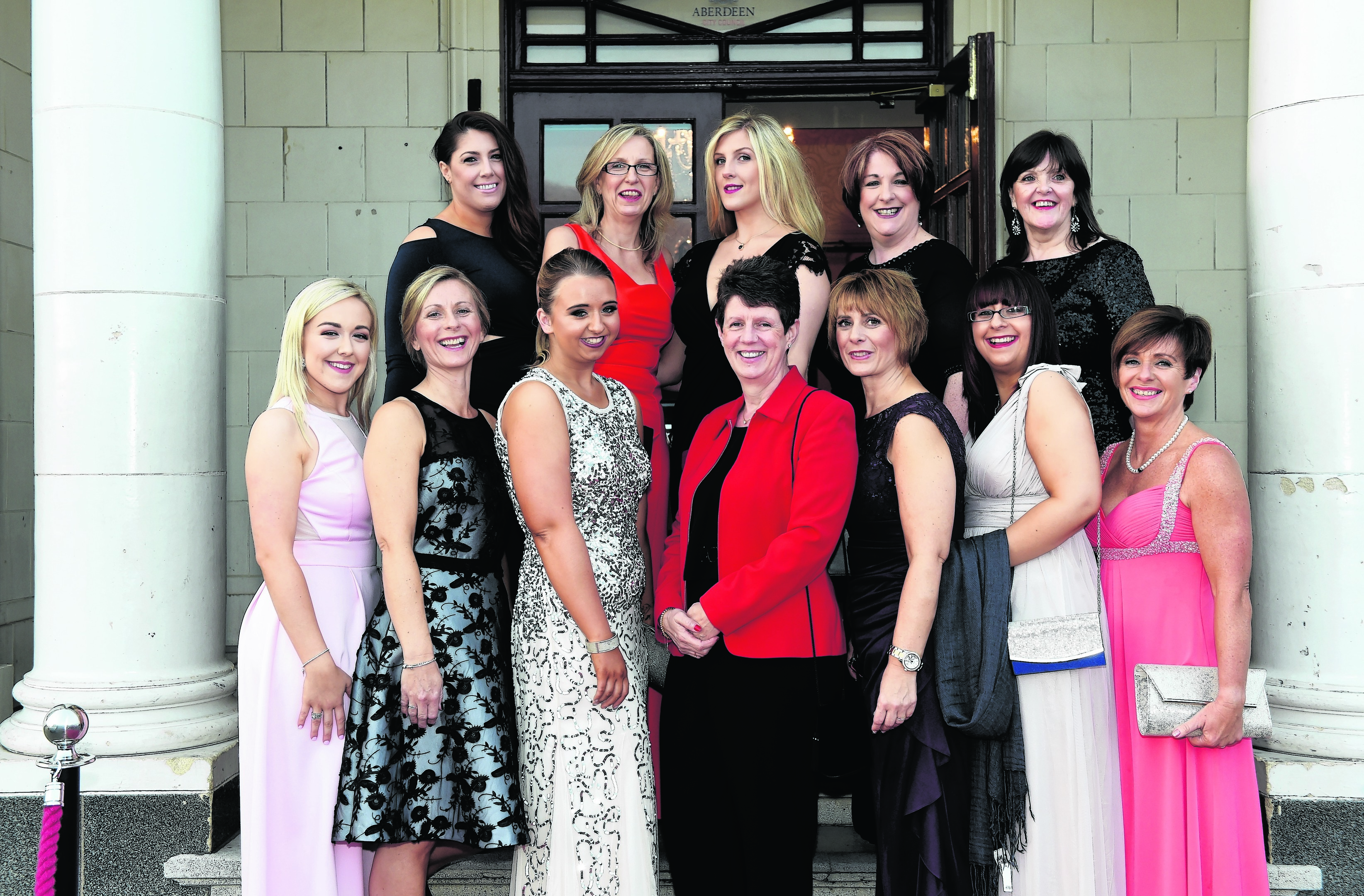 Back row: Amie Cummine, Susan and Fiona Barclay, Jill Campbell and Maggie Mackenzie. Front row: Rebecca Milne, Lorraine Burns, Megan Gall, Anna Armstrong, Shona Gall, Hannah Gall and Karen Fyvie