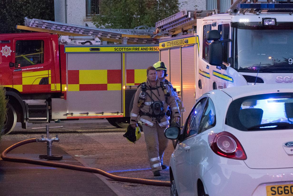 Fire crews attending the blaze in Stonehaven