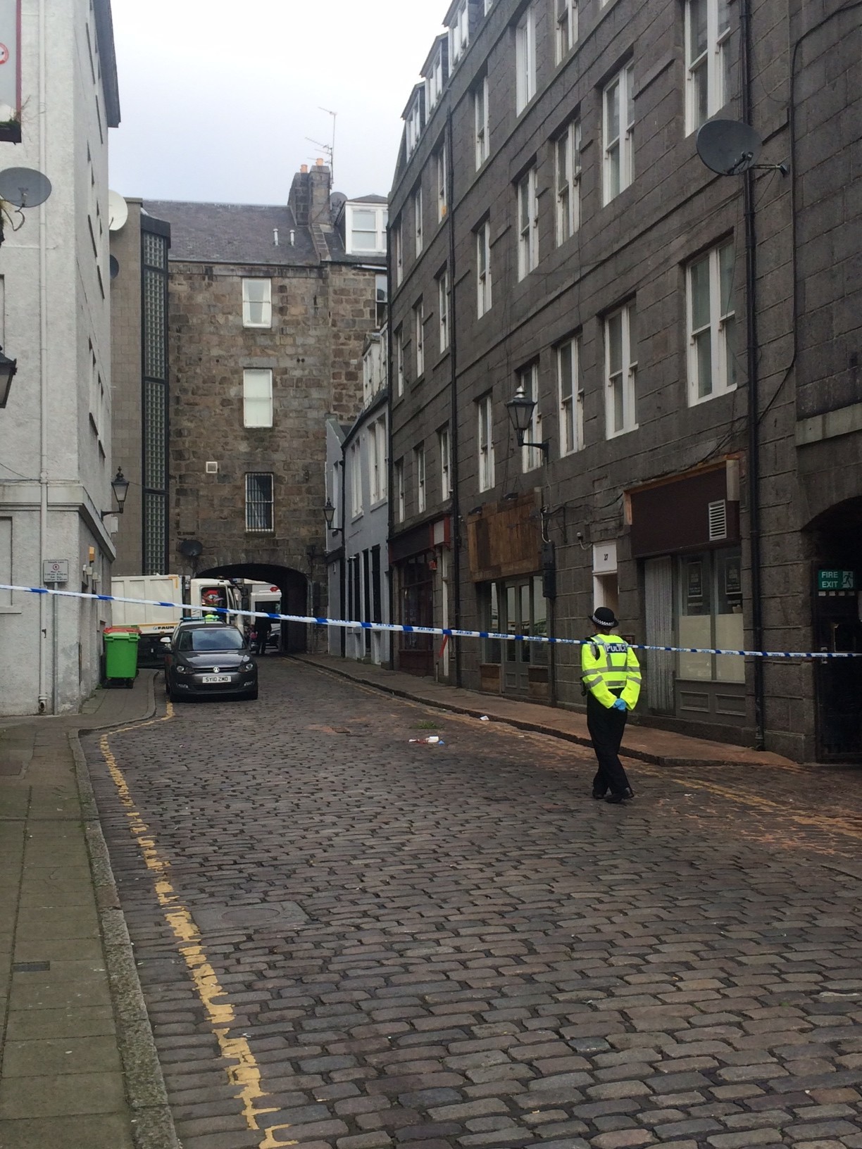 Scene of the incident on Adelphi Lane in Aberdeen