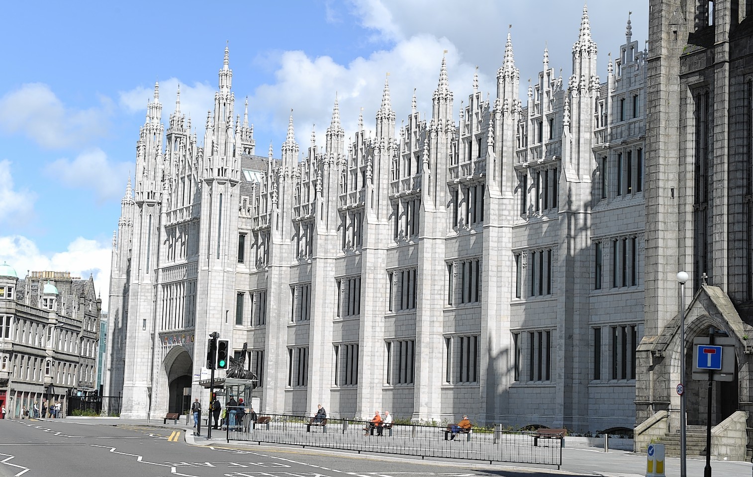Marischal College has already received the cleaning treatment
