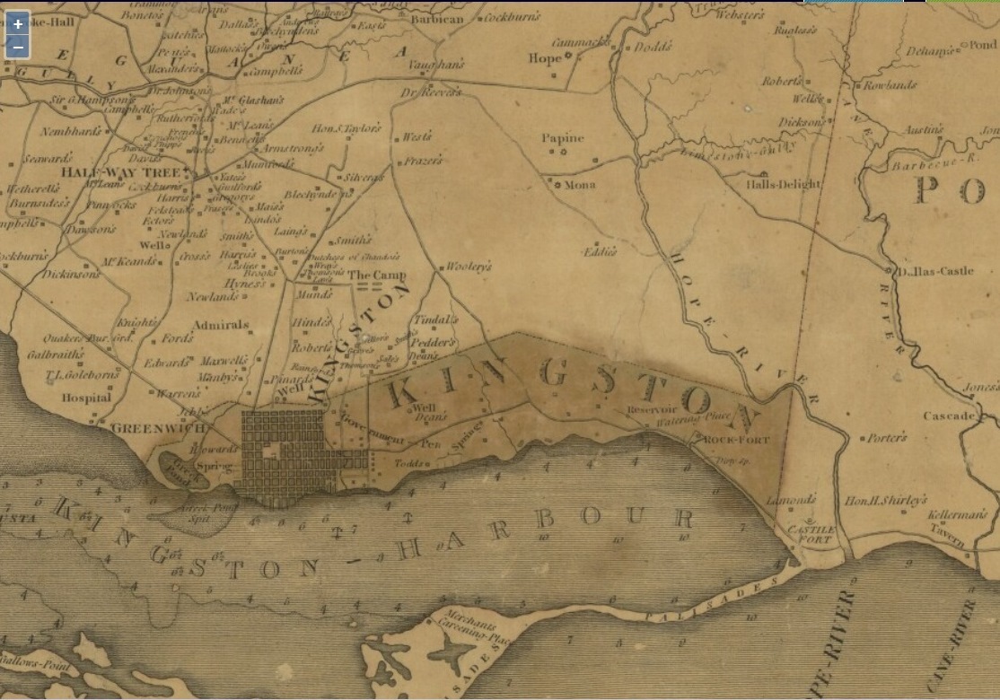 Robetson's map of Kingston, Jamaica