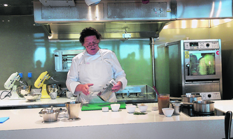 Marco Pierre White hosting a cookery class on board the Britannia