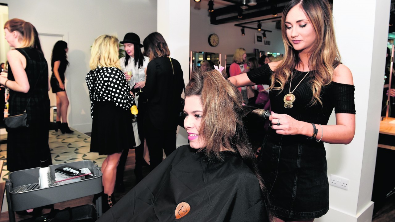 Lois Hepburn and Natasha McIntyre at Linton & Mac salon launch, Netherkirkgate, Aberdeen.