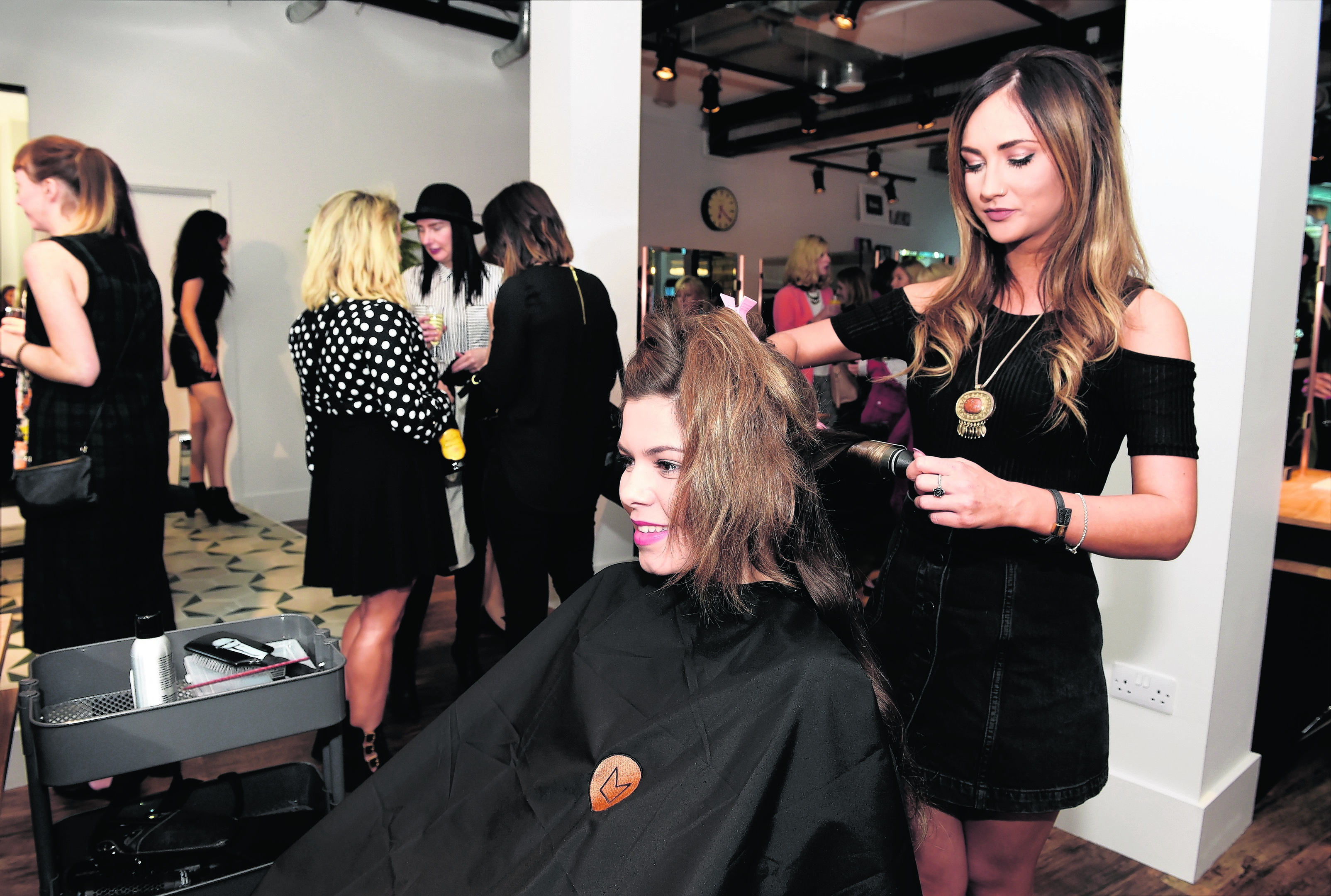 Lois Hepburn and Natasha McIntyre at Linton & Mac salon launch, Netherkirkgate, Aberdeen.