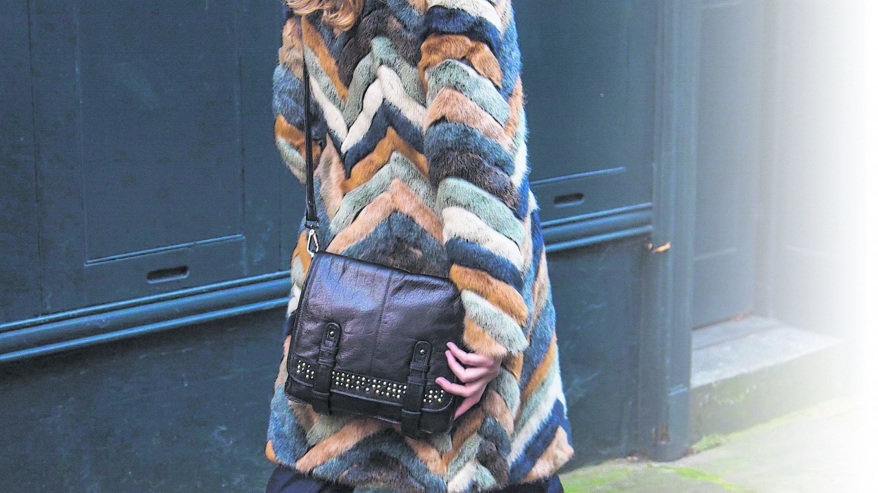 Urbancode faux fur chevron coat, £189