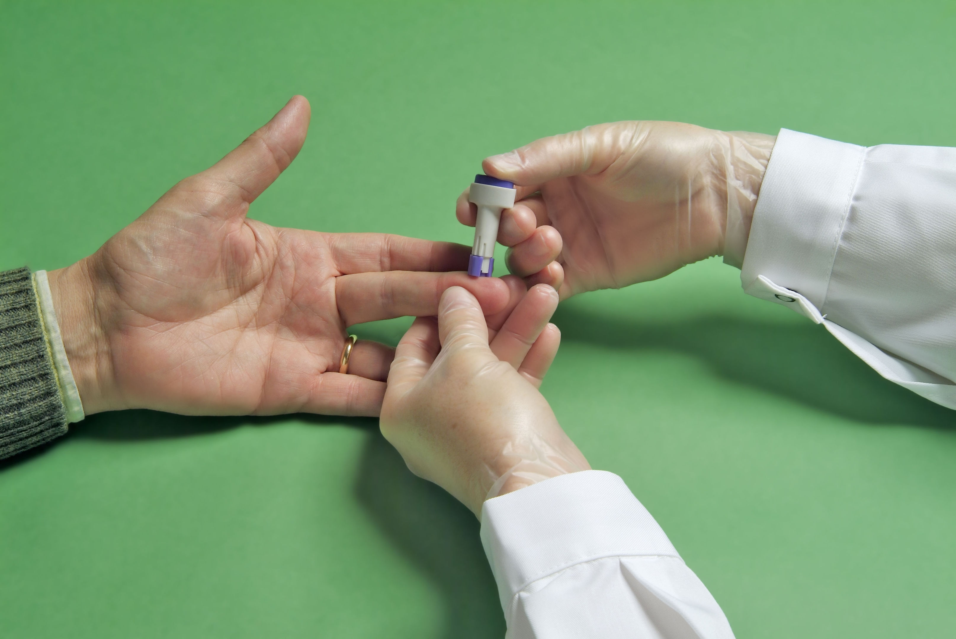 A patient gets a blood test to check for high cholesterol