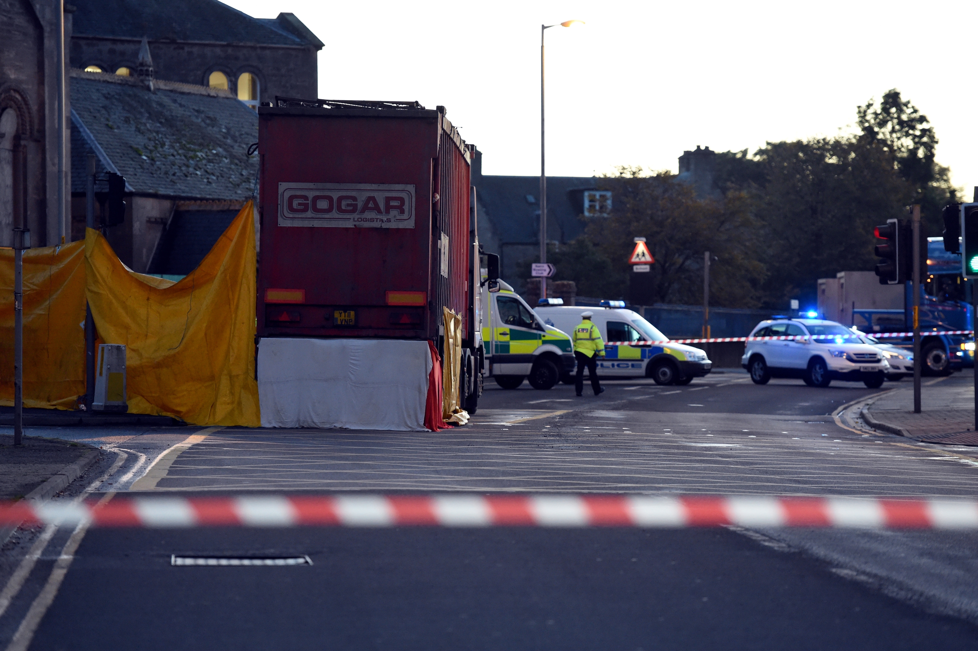 Scene of the crash on the A96 in Nairn