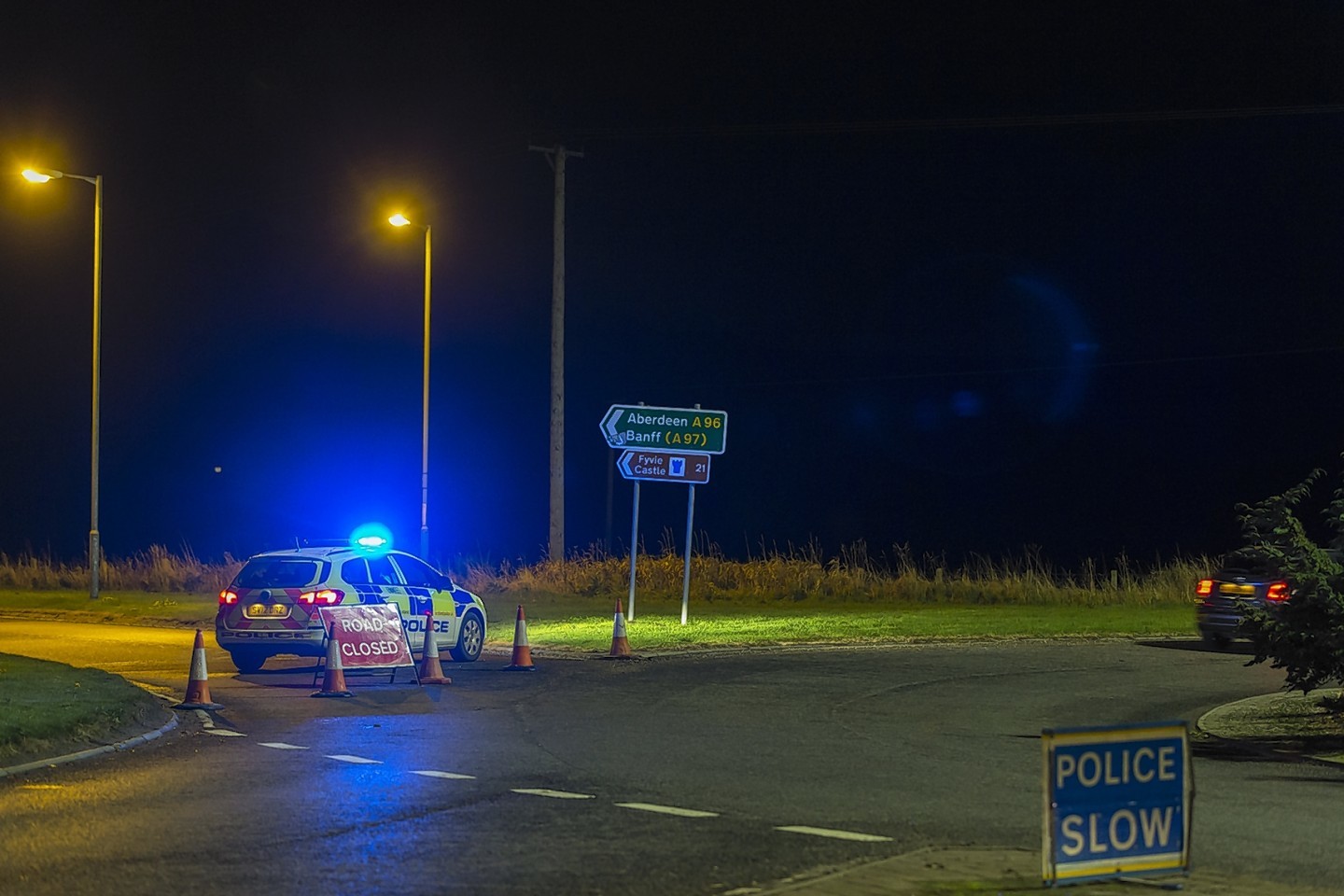 Police have closed off the road