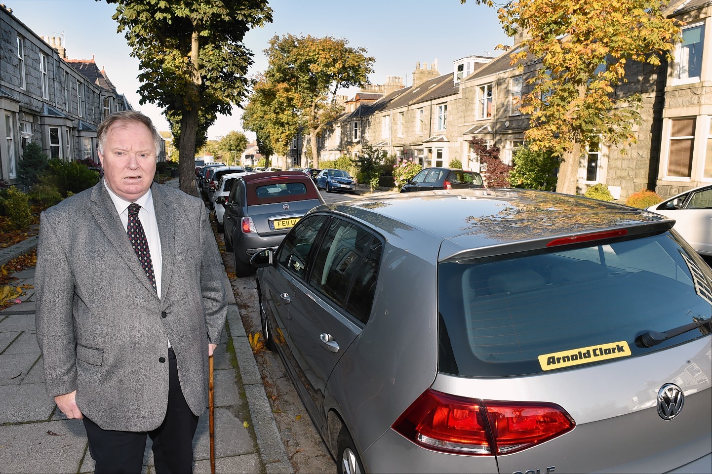 Cllr Bill Cormie at Rosebury Street in Aberdeen. A house there has applied for it to be converted to multiple occupancy.
Picture by COLIN RENNIE October 22, 2015.