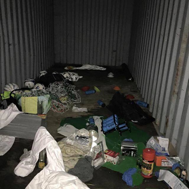 The mess left behind by vandals at Beauly FC