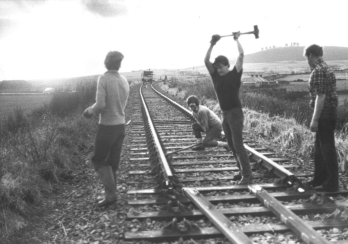 Work on the old Buchan rail line in 1979