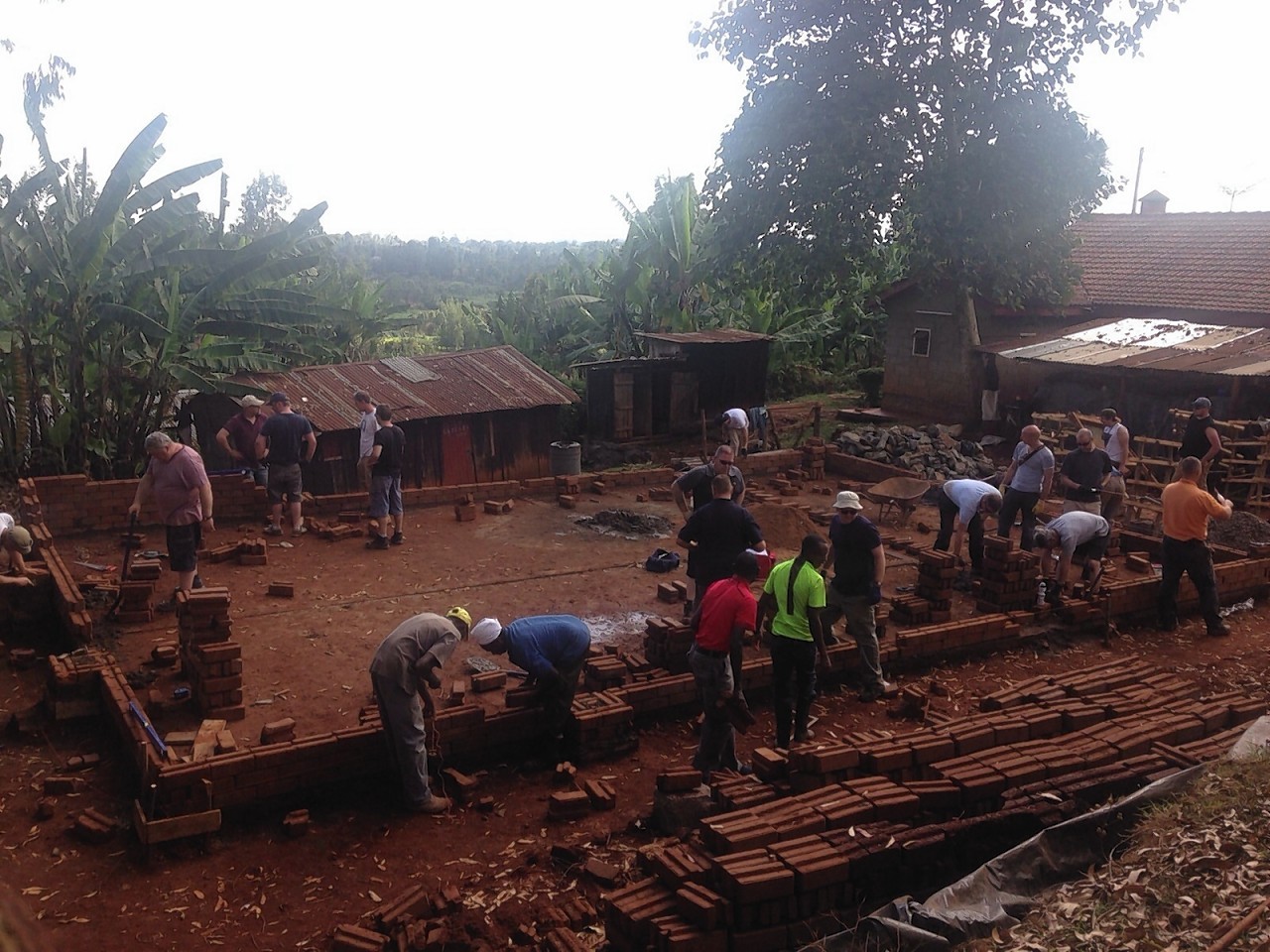 The builders in action in Kenya
