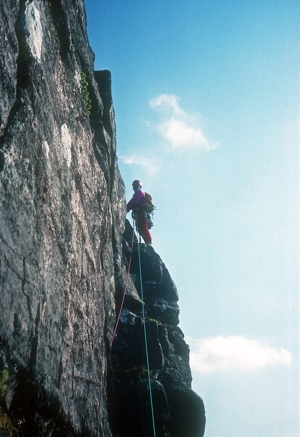 Chris Bonington on First Buttress on Suilven in 1990