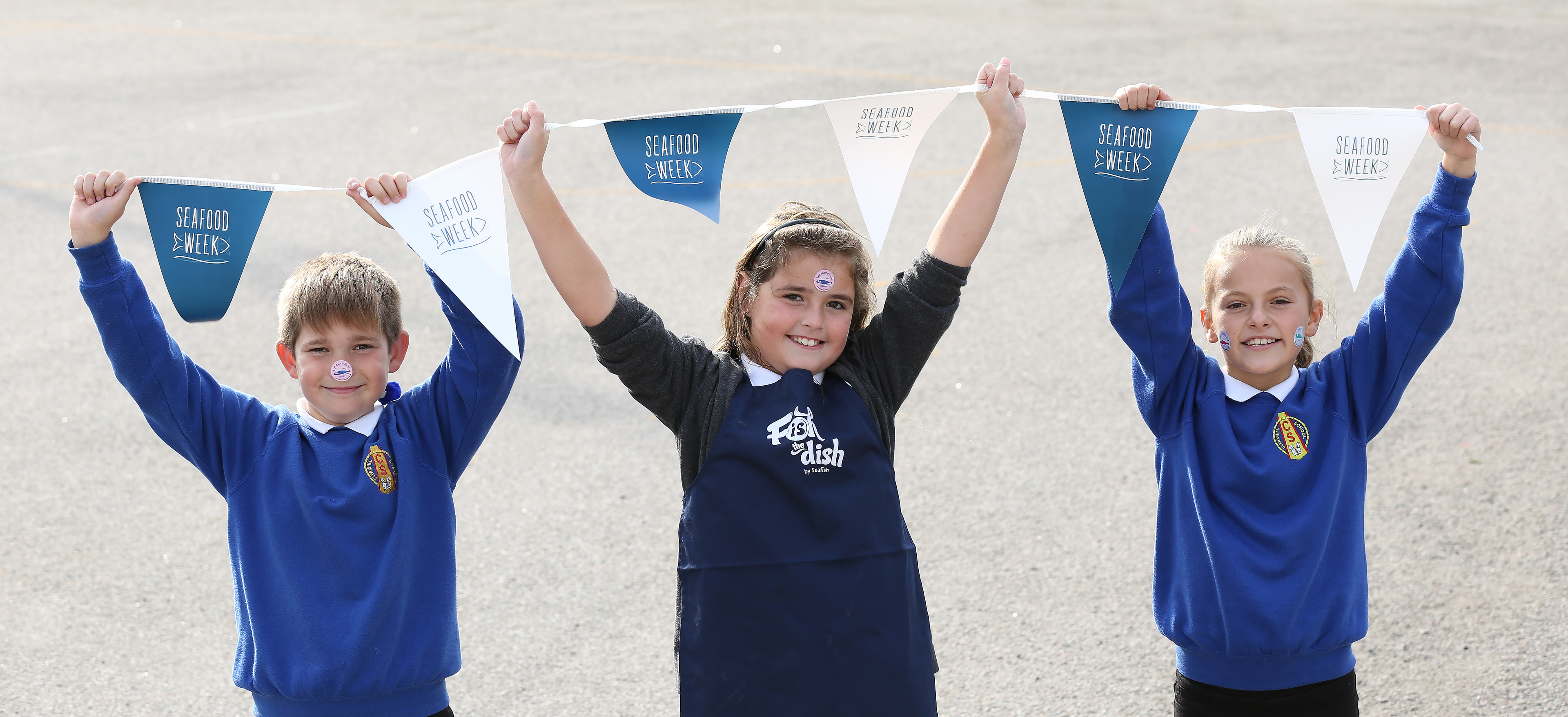 Clerkhill school pupils and Alfie Mossop (9), Madison Rennie (9) and Alanna Summers (9).